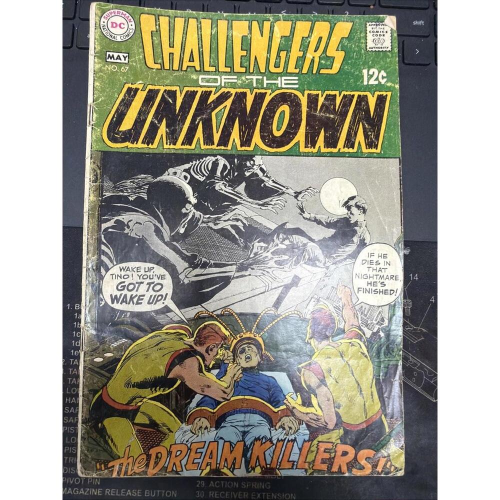CHALLENGERS OF THE UNKNOWN # 67 - (FN+) -NEAL ADAMS COVER-JACK SPARLING-D.KILLER